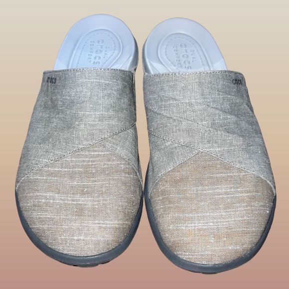 Crocs Women's Capri Gray/Khaki Mule Clog Size 9 - Picture 2 of 6